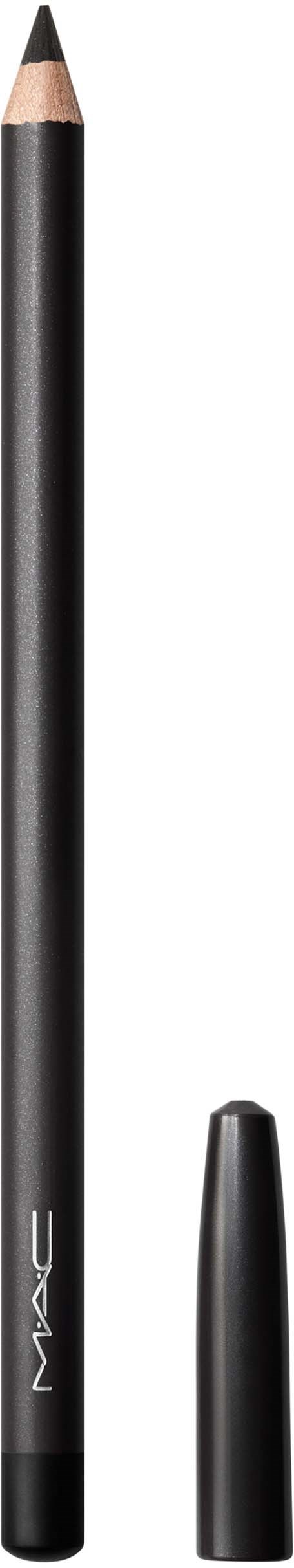 A black pencil with a gray tip and a black cap, standing upright on a white background.