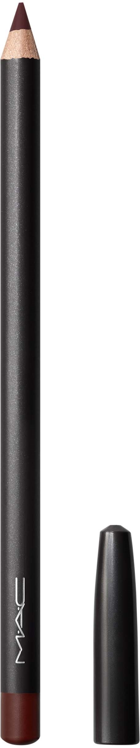 A black a pencil with a brown tip and a black cap next to it.