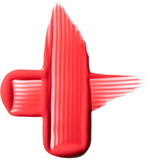 Red toothbrush with a thick handle and a straight brush head with bristles.