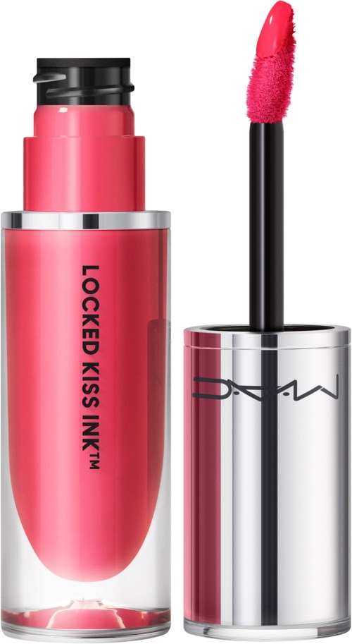 Rosa flüssiger Lippenstift mit schwarzem Applikator, mit der Aufschrift 'LOCKED KISS INK'.