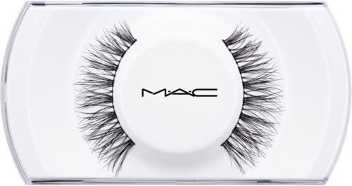 False eyelashes in a clear container with the MAC logo in the center.