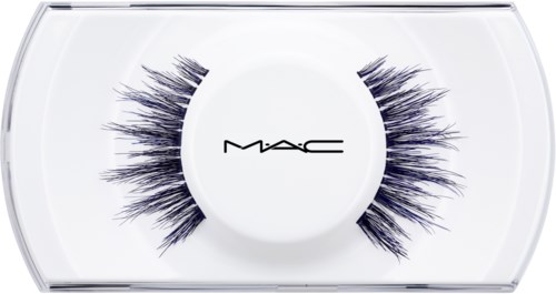 Package of blue and black false eyelashes with MAC logo in the center.