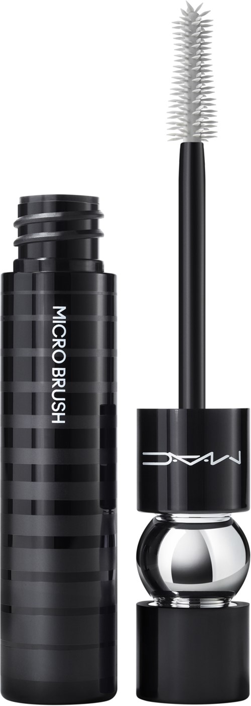 En svart tube märkt 'Micro Brush' med en vit spiralborste på locket.