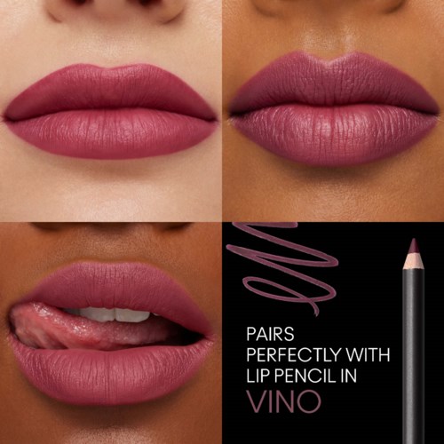 Four images show varying lip looks and a lip pencil, with text about matching the pencil to lips.