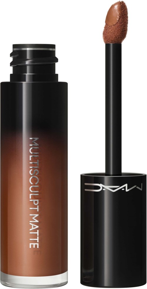 Lippenpflegestift mit Applikator, beschriftet 'Multi Sculptimate,' in Schwarz und Braun.