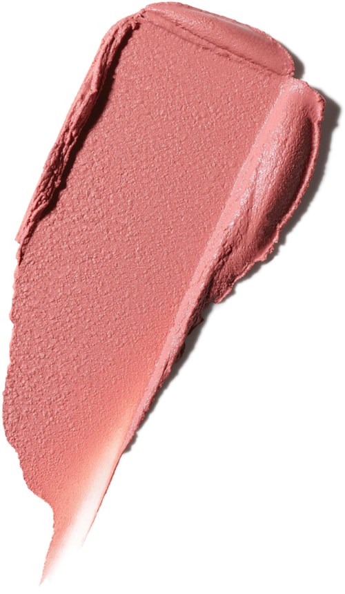 Pink makeup swatch with a smooth, creamy texture and a slight shimmer.