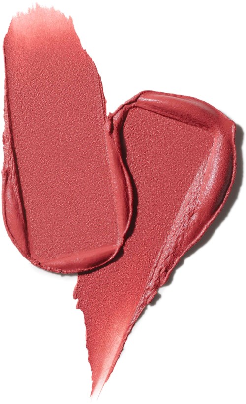 A heart shape with a lipstick smear, in pinkish-red color, looks like love and beauty.