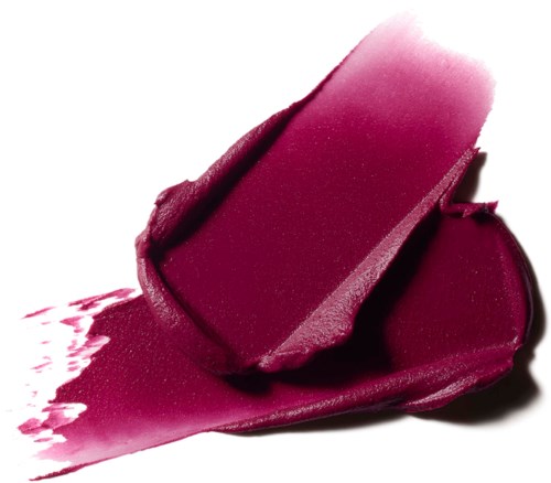 A deep magenta lipstick with some color smudges around it.