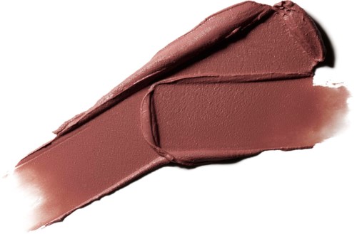 A smear of lipstick in a brownish shade on a white background.