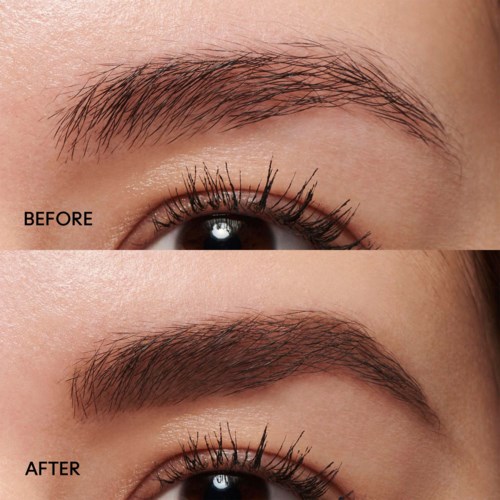 Eyebrow growth before and after, showing fuller eyebrows in the second image.