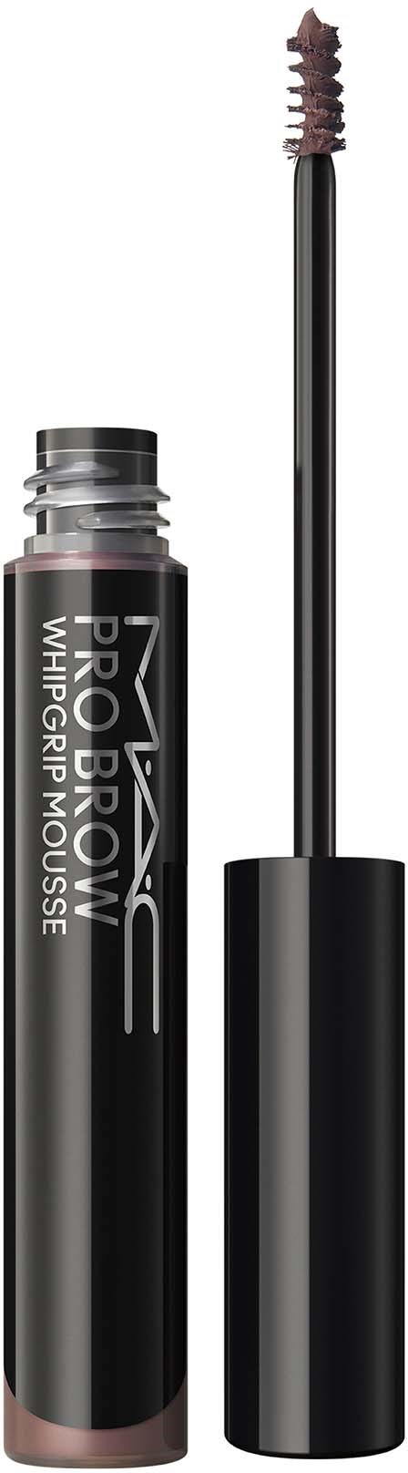 En svart tube med MAC Pro Longwear Whipped Lipstick med applikatorstaven trukket ut, som viser produktet inni.