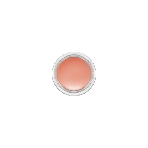 A round, peach-colored object surrounded by a silver or gray border. It looks like a button or a lid.