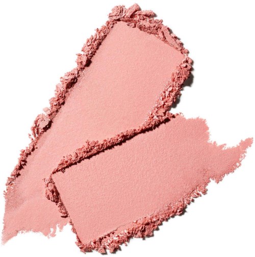 Two pieces of pink blush powder with rough edges, one slightly overlapping the other.