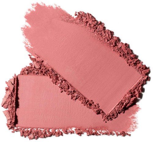 Pink powder eyeshadow with a smooth, matte surface and rough, crushed edges.