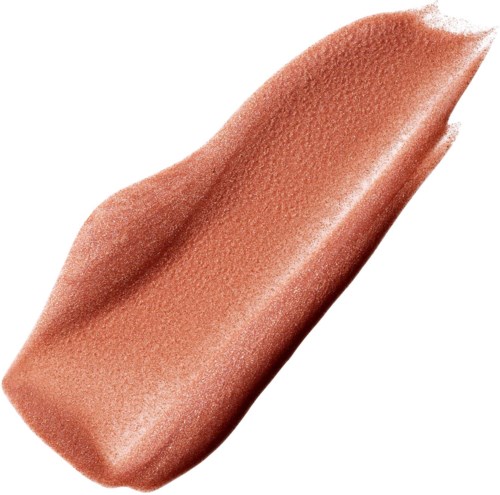A streak of shiny, smooth beige makeup or lipstick with a pointed tip.