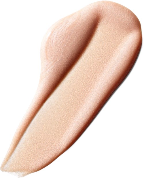 A beige makeup foundation swatch showing smooth, creamy texture with a slight sheen.