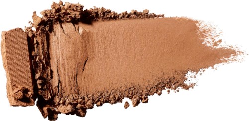 A beige powder is spread out with a compacted block on the left. It looks like makeup or clay.