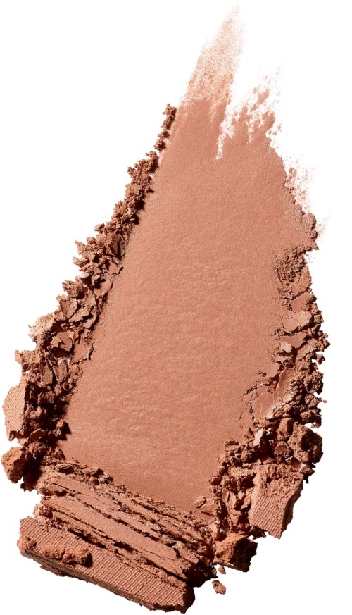 A crushed peach-colored powder spread out with some rough edges and a stack of the same powder at the bottom.