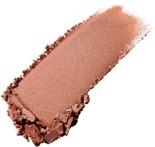 Ein zerbrobener pfirsichfarbener Lidschatten, glatt und uneben.