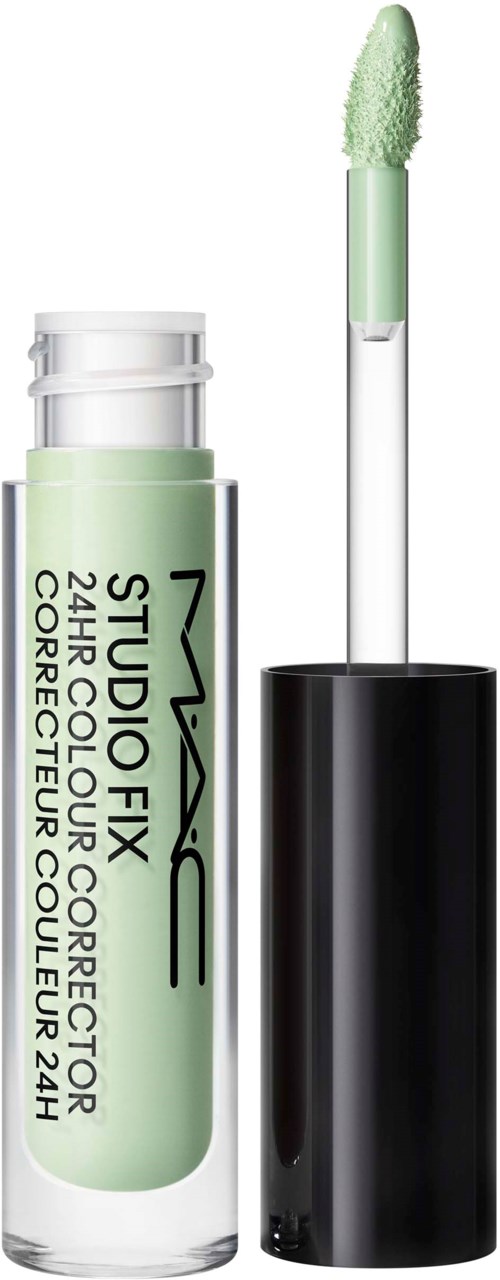 Lippenbalsemrubber met zwarte dop en lichtgroene glossapplicator.