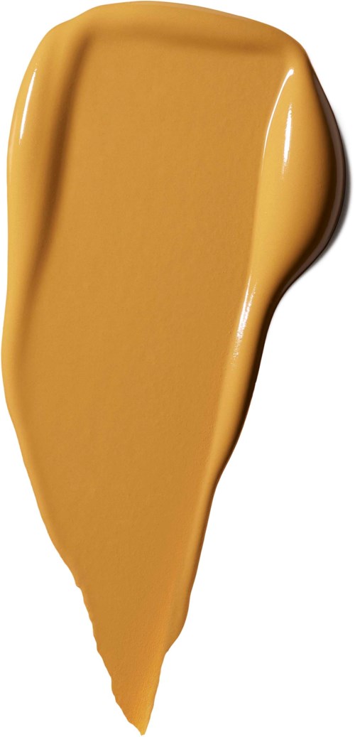 Ein Streifen flüssiges Make-up oder Foundation in Beige mit leicht gekrümmter Form.