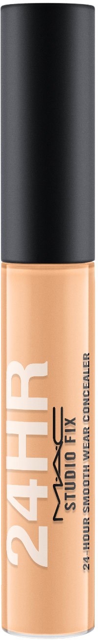 En förstorande concealer med svart lock och beige tub med 24-timmars studio fix för imperfektioner.