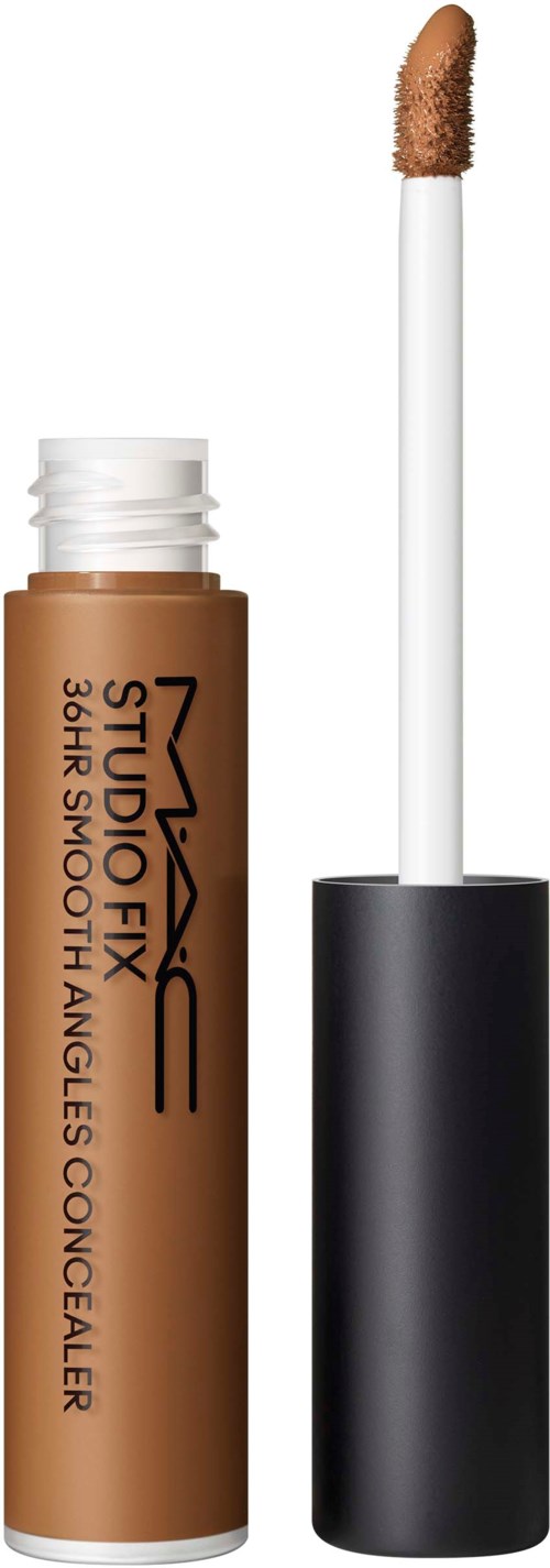A beige concealer stick with a black cap and a white wand applicator.