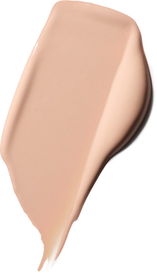 A beige liquid foundation swatch with a smooth, creamy texture and a slightly curved shape.