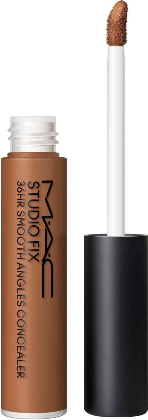 MAC concealer product with applicator and cap, designed to hide imperfections and brighten skin.