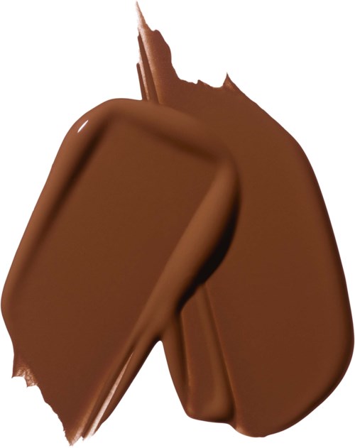 A broken chocolate bar with a piece removed, showing smooth, shiny chocolate inside.