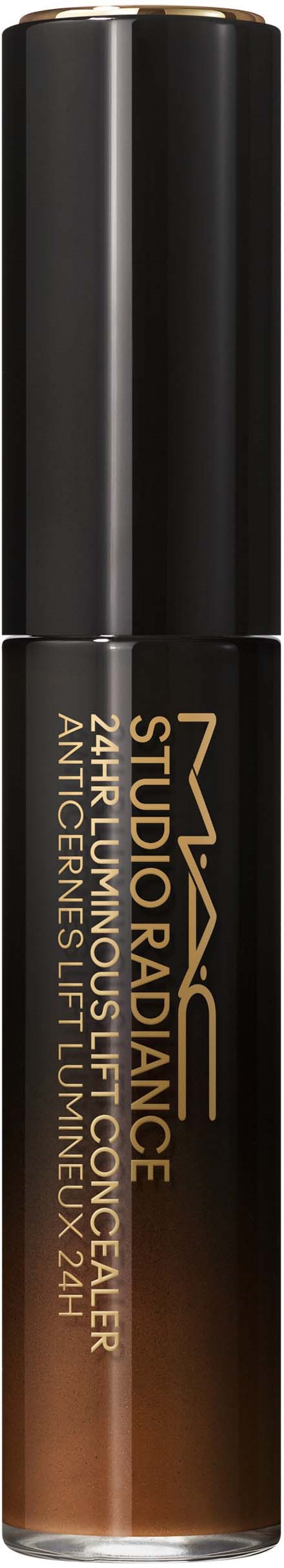 Ein schwarzer und brauner runder Behälter mit Gold- und weißen Texten, vermutlich ein Kosmetik- oder Hautpflegeprodukt.
