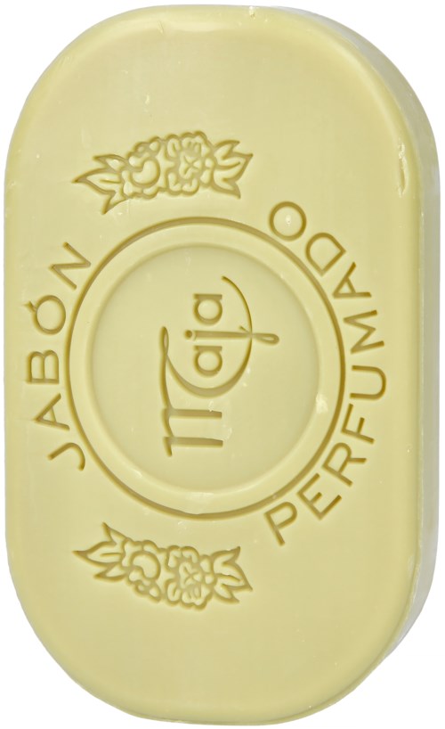 A light yellow soap with the words 'JABON fragancia' and the brand name 'nigia' embossed on it.