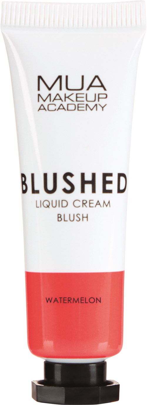 En hvit tube med flytende blushkrem med en rød del og teksten 'Watermelon'.