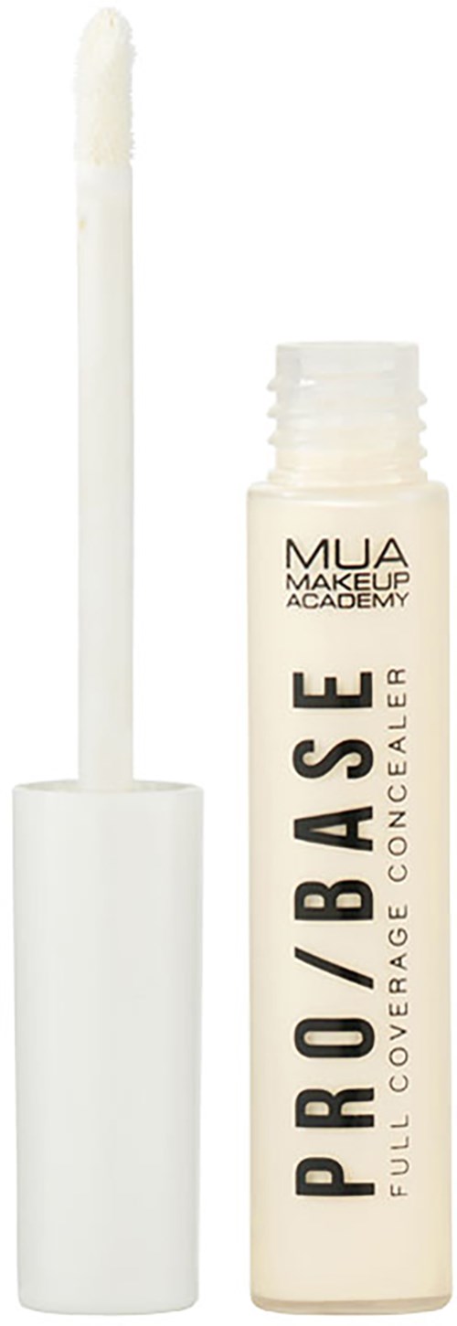 Valkoinen MUA Makeup Academy Pro/Base peiteaine täydehankintaan, levitysvälinpää.