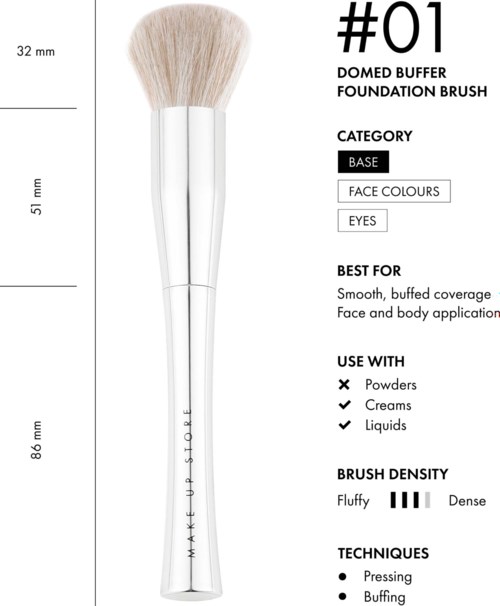 Make Up Store Domed Buffer Foundation Brush #01 0 pcs
