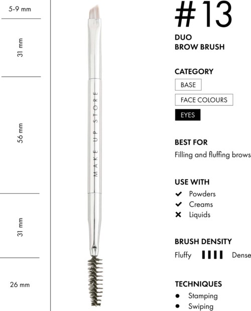 Make Up Store Duo Brow Brush #13 0 pcs