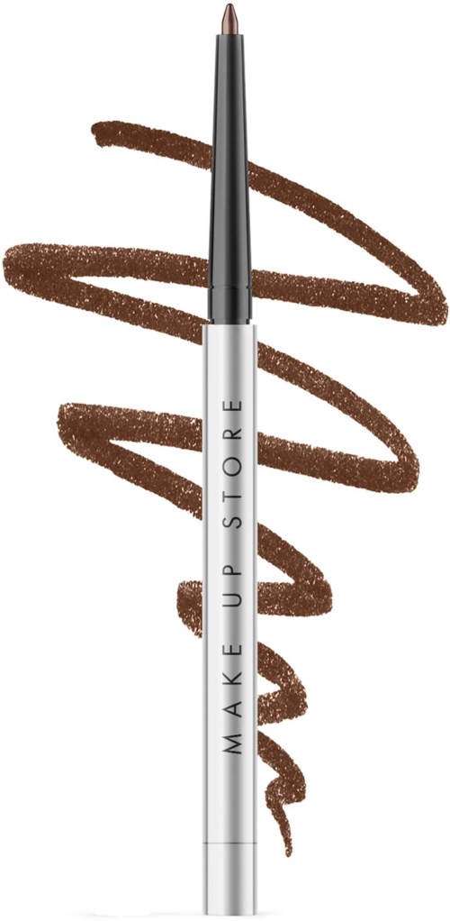 Make-up pen met bruine kleur, met dop en merknaam Make Up Store.
