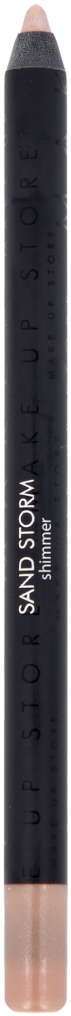 En svart penna med ett rosa tips och en beige botten, märkt 'SAND STORM' av ColourPop, används för makeup.