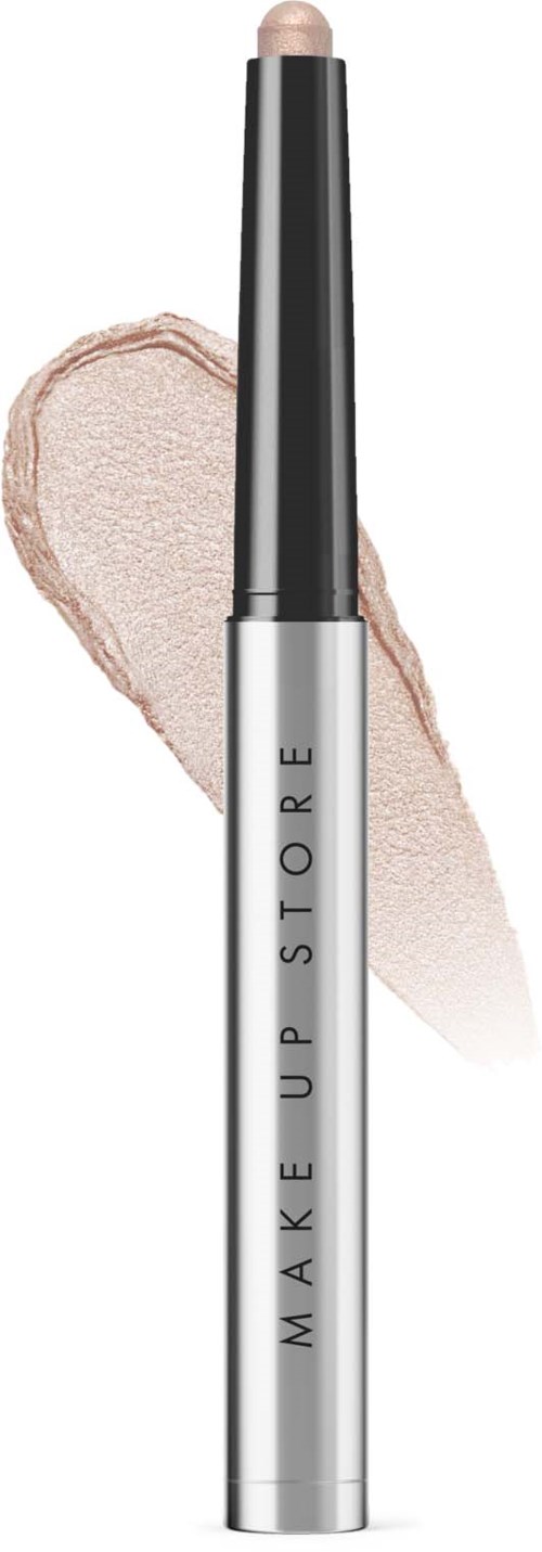 Make-up-Stick mit beiger Farbe, steht senkrecht auf hellbeigem Hintergrund.