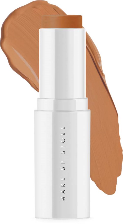 Make-upstift met foundationkleur, witte verpakking en 'Make Up Store' erop geschreven.