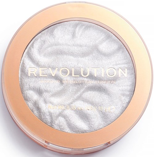 Revolution London Puder in einem runden Behälter mit pfirsichfarbenem Deckel.