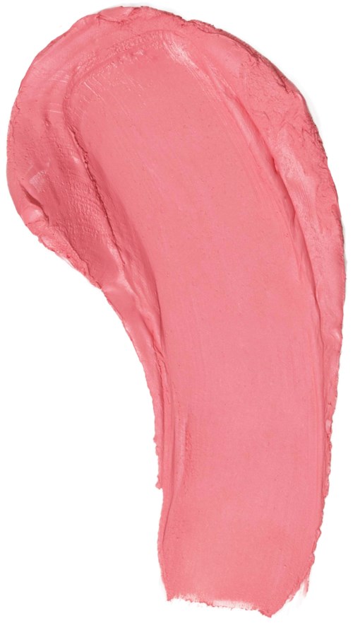 A smear of soft pink makeup, possibly lipstick or blush, with a curved shape and smooth texture.