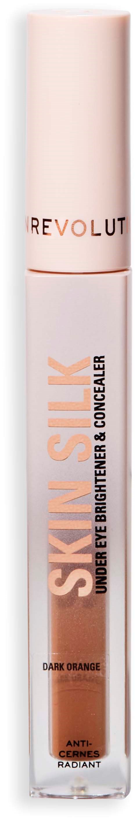 Een flesje Revolution make-up concealer, genaamd 'SILKY SKIN', tegen donkere kringen en voor het oplichten onder de ogen.
