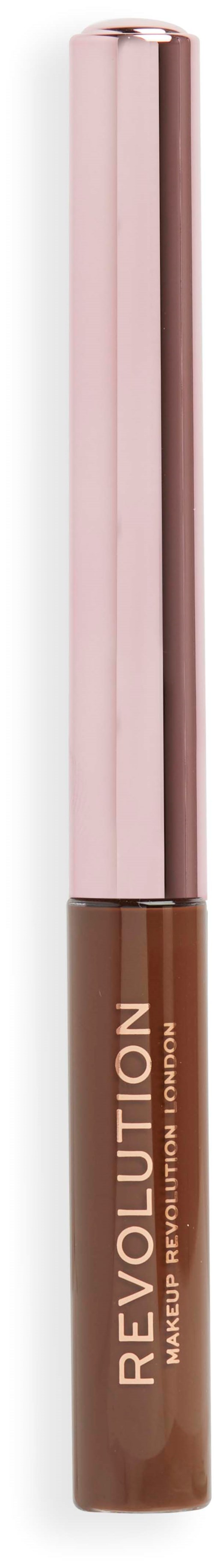 En leppestift med rosa hette og brun farge inni.