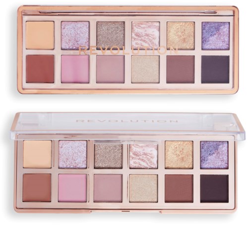 Two eyeshadow palettes with colorful shades and a mix of matte and shimmer finishes.