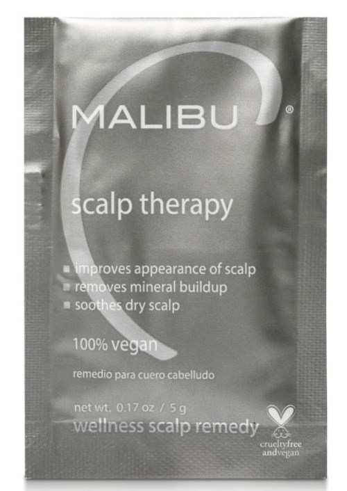 Malibu hoofdhuidtherapie sache belooft de uitstraling van de hoofdhuid te verbeteren, minerale opbouw te verwijderen en een droge hoofdhuid te kalmeren. Vegan en cruelty-free.