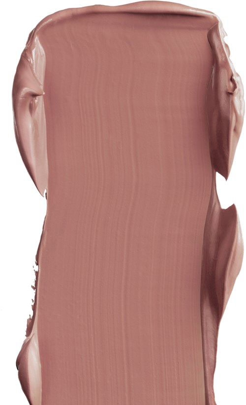 Ett slätt, rosa-beige färgstreck med ojämna kanter på en vit bakgrund.
