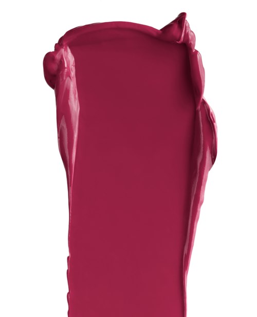 Ett stort utsmetat rosa läppstift med fläckar på sidorna.