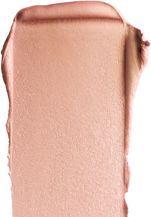 En slät, ljusrosa makeup- eller hudvårdsprodukt med ojämna kanter. Den verkar krämig och utbredd.