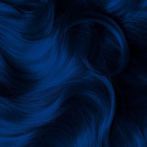 Dark blue swirling lines resemble flowing hair or abstract waves.